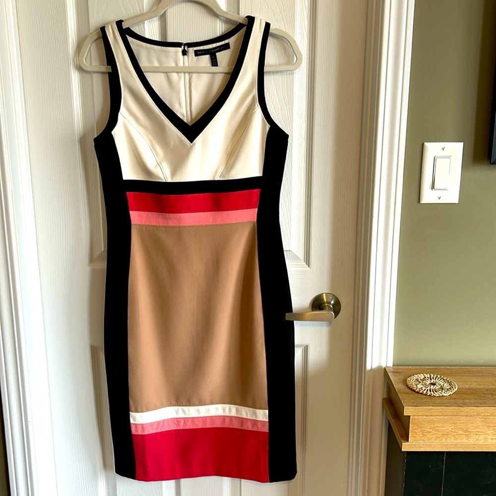 White House Black Market colour block shift dress